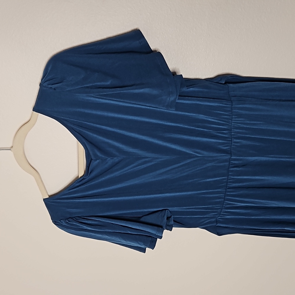 Torrid Midi Crepe Studio Knit Flutter Sleeve Blue… - image 8